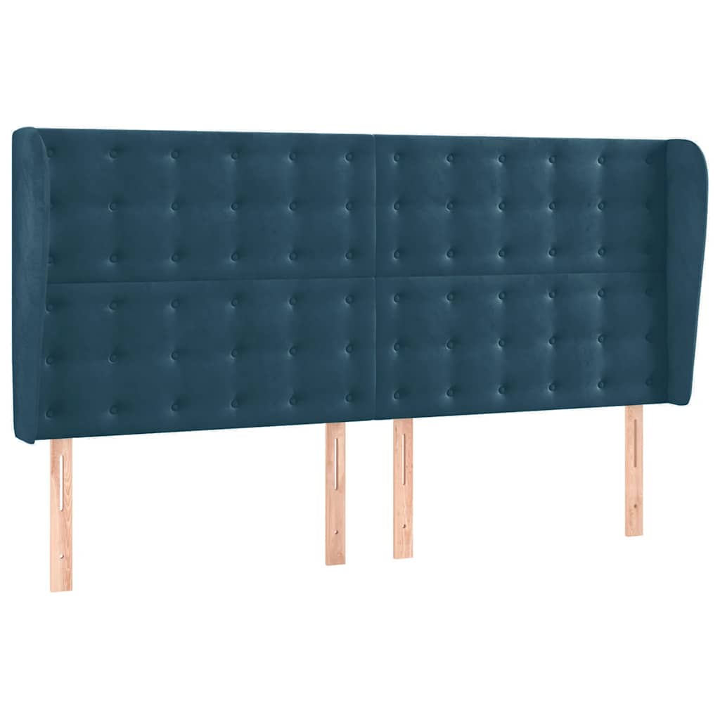 Krevet box spring s madracem LED tamnoplavi 160x200 cm baršun