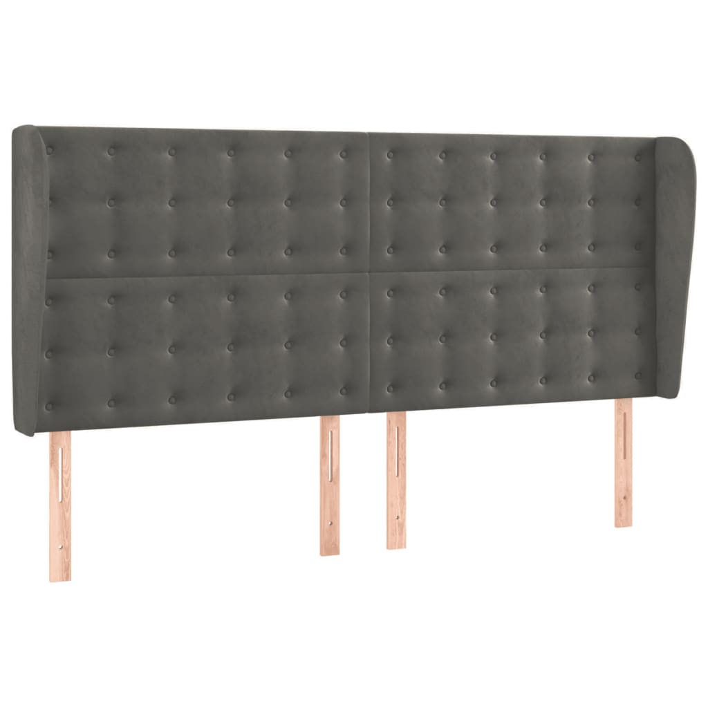 Krevet box spring s madracem LED tamnosivi 180x200 cm baršun
