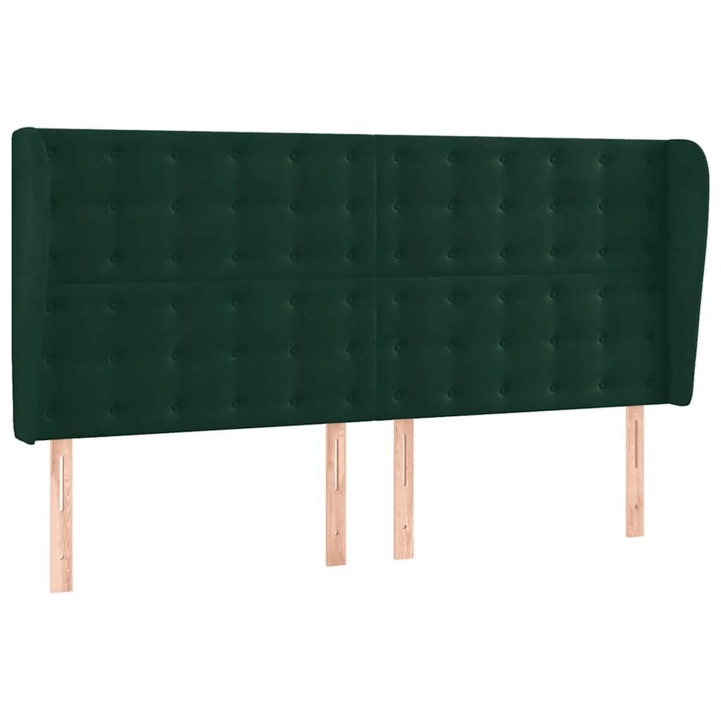 Krevet box spring s madracem LED tamnozeleni 180x200 cm baršun