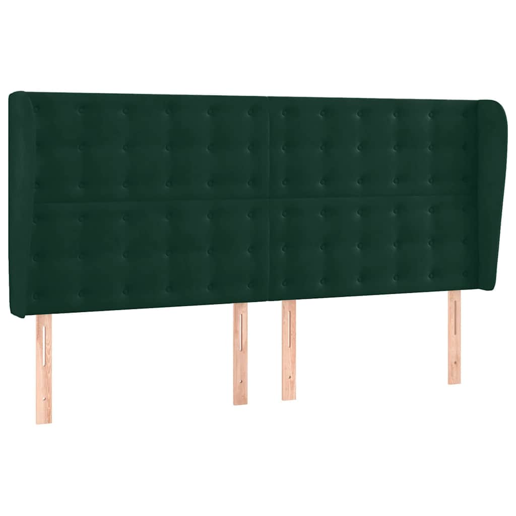 Krevet box spring s madracem LED tamnozeleni 200x200 cm baršun