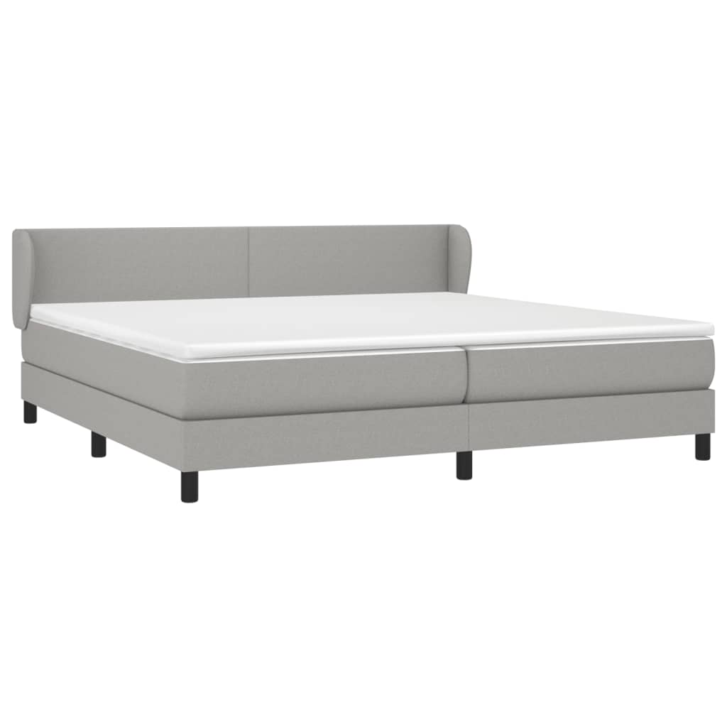 Krevet s oprugama i madracem svjetlosivi 200 x 200cm od tkanine