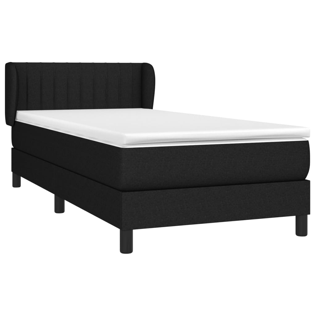 Box spring krevet s madracem crni 90x190 cm od tkanine