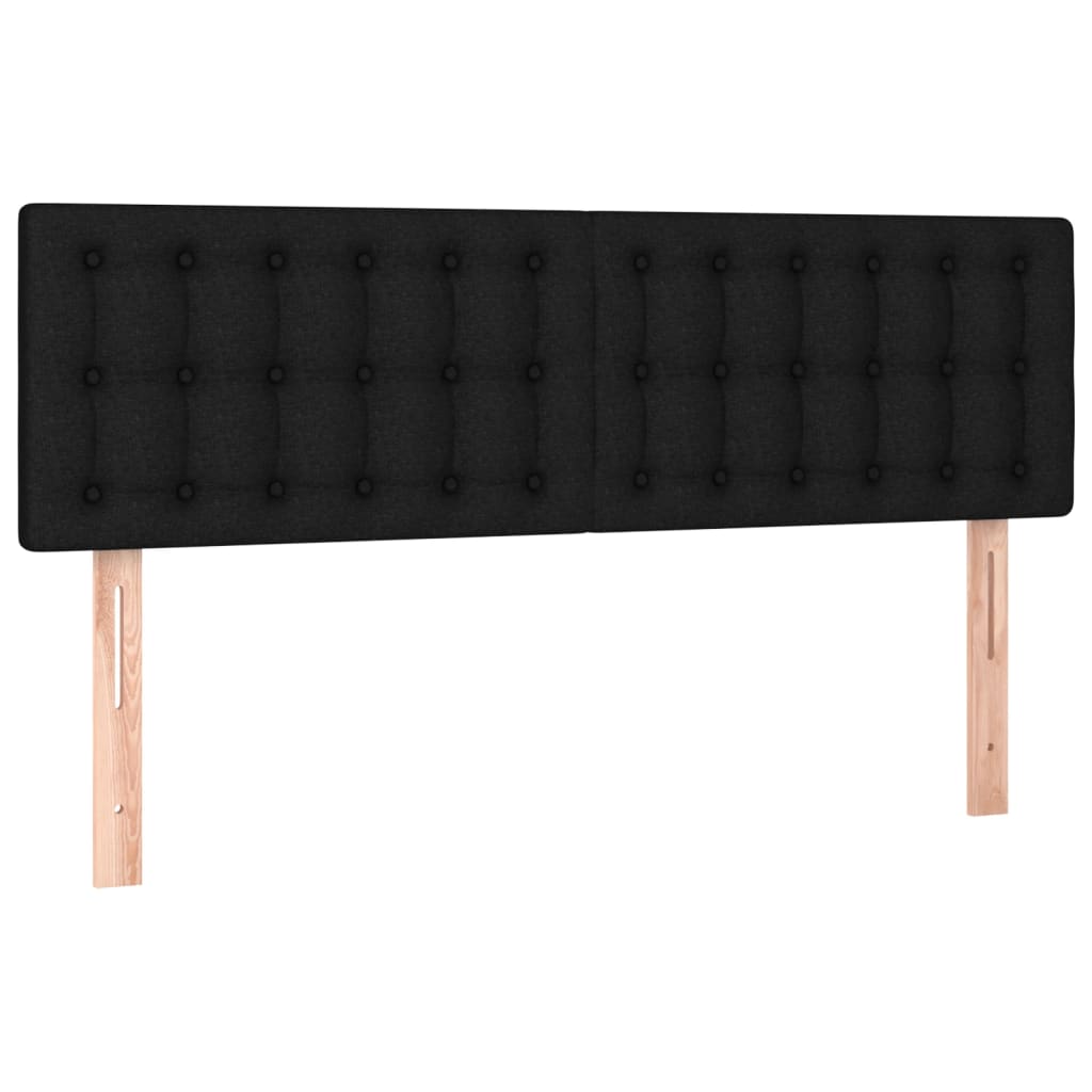 Krevet s oprugama i madracem crni 140x200 cm od tkanine