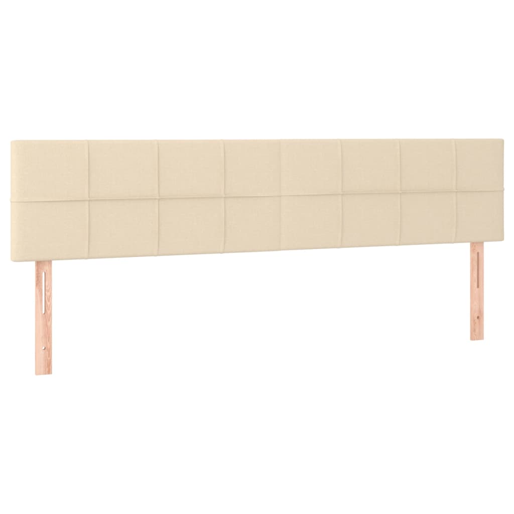 Krevet s oprugama i madracem krem 200 x 200 cm od tkanine