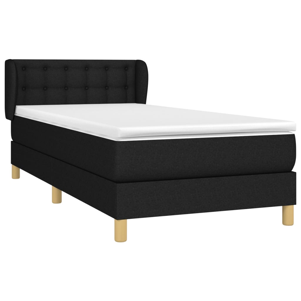 Box spring krevet s madracem crni 90x190 cm od tkanine