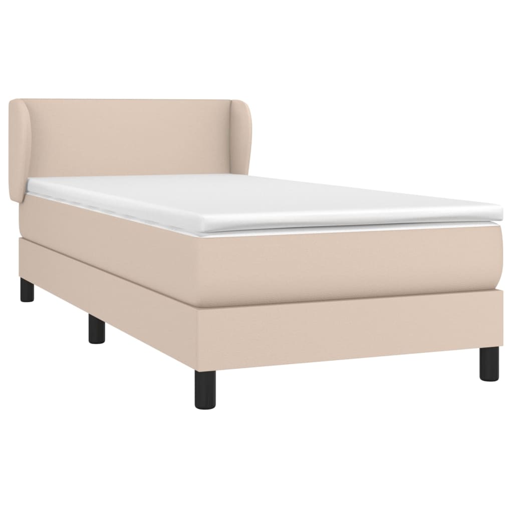 Krevet s oprugama i madrac cappuccino 80x200 cm od umjetne kože