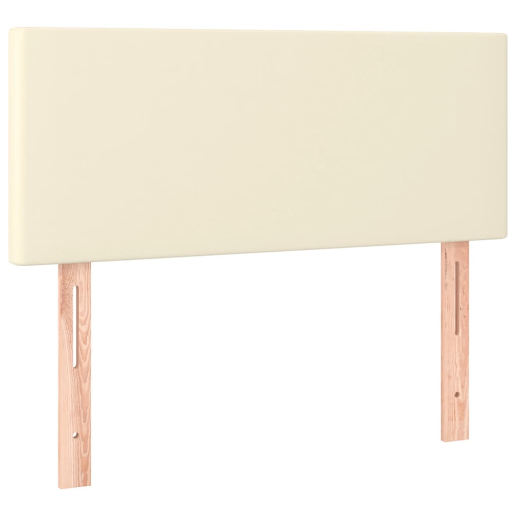 Krevet s oprugama i madracem krem 100x200 cm od umjetne kože