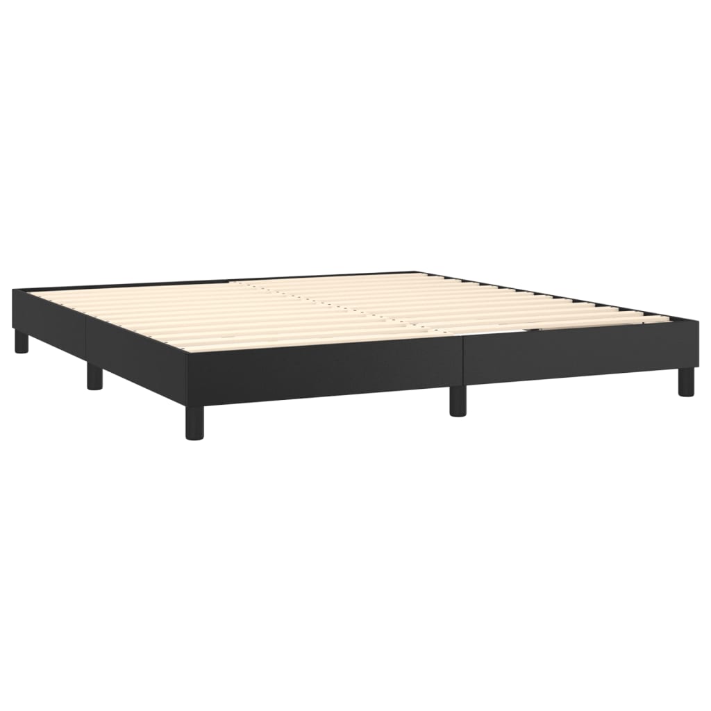 Krevet s oprugama i madracem crni 180 x 200 cm od umjetne kože