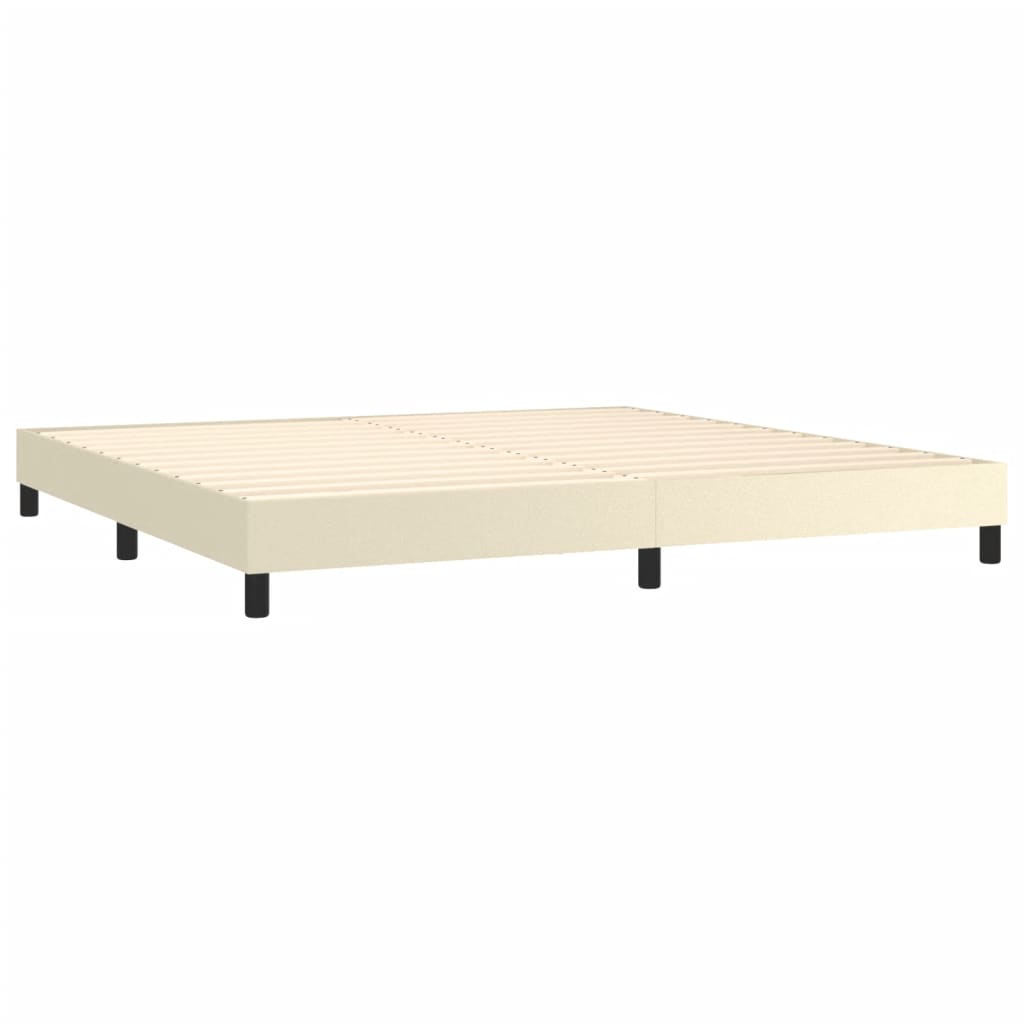 Krevet s oprugama i madracem krem 200x200 cm od umjetne kože