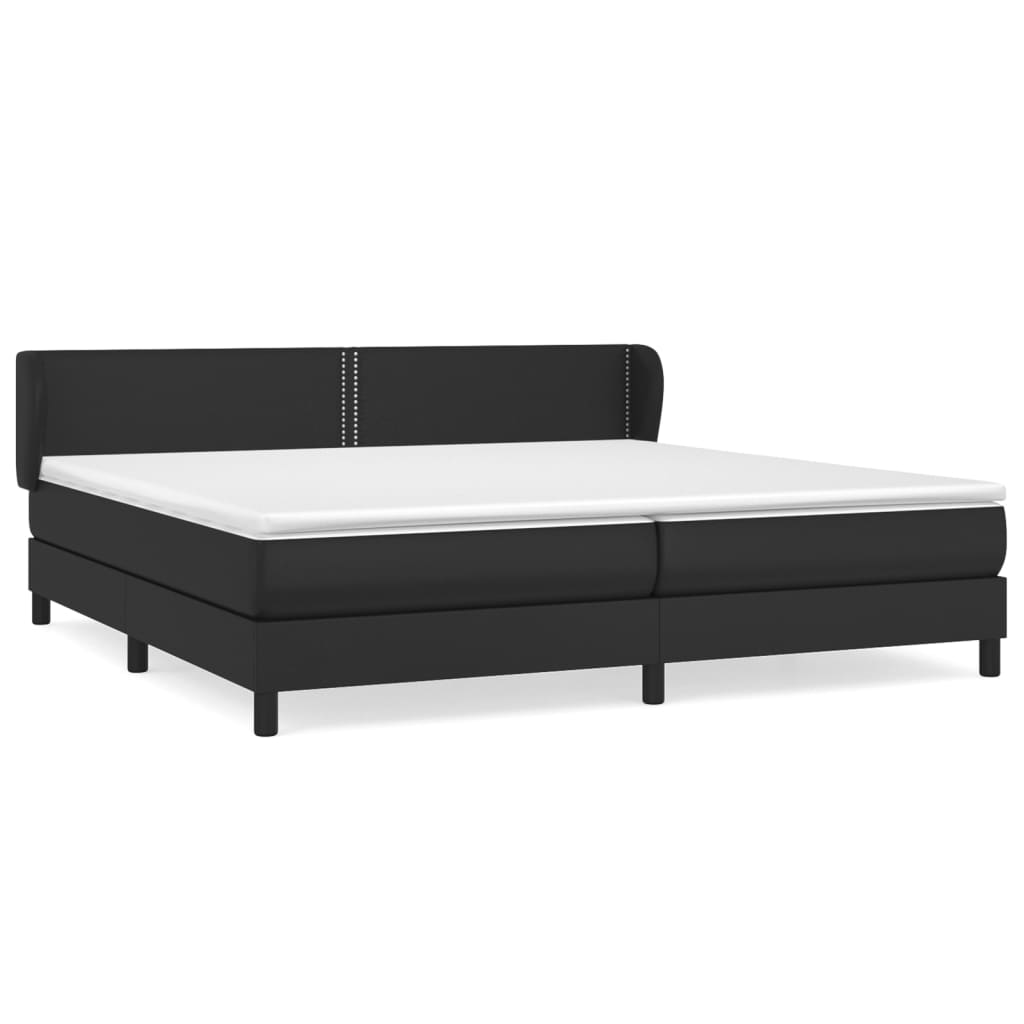 Krevet s oprugama i madracem crni 200x200 cm od umjetne kože