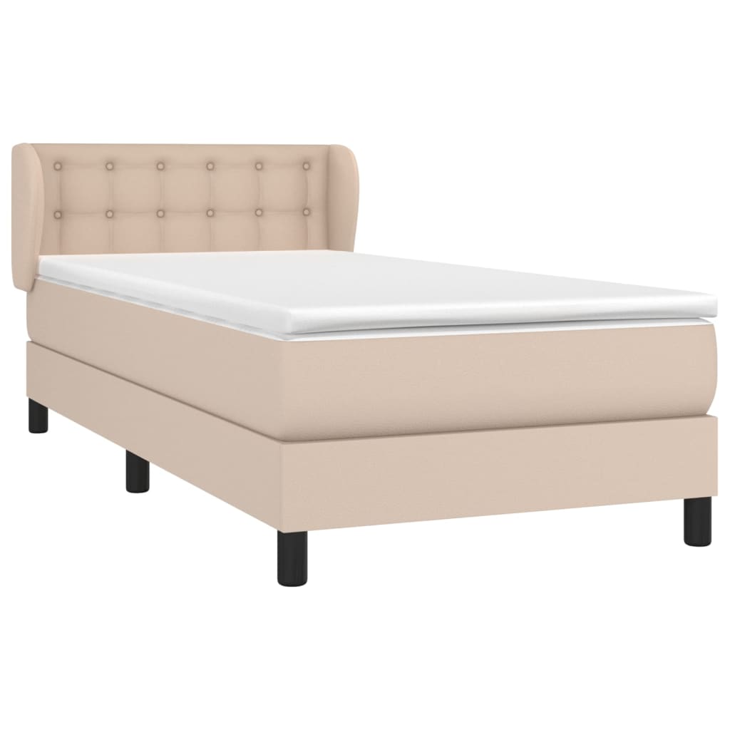 Krevet s oprugama i madrac cappuccino 80x200 cm od umjetne kože