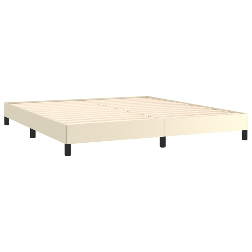 Krevet s oprugama i madracem krem 180x200 cm od umjetne kože