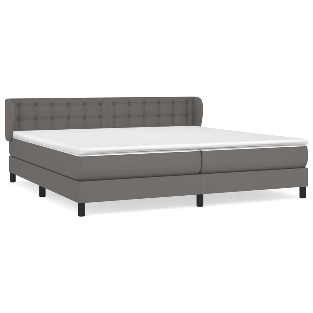 Krevet s oprugama i madracem sivi 200x200 cm od umjetne kože