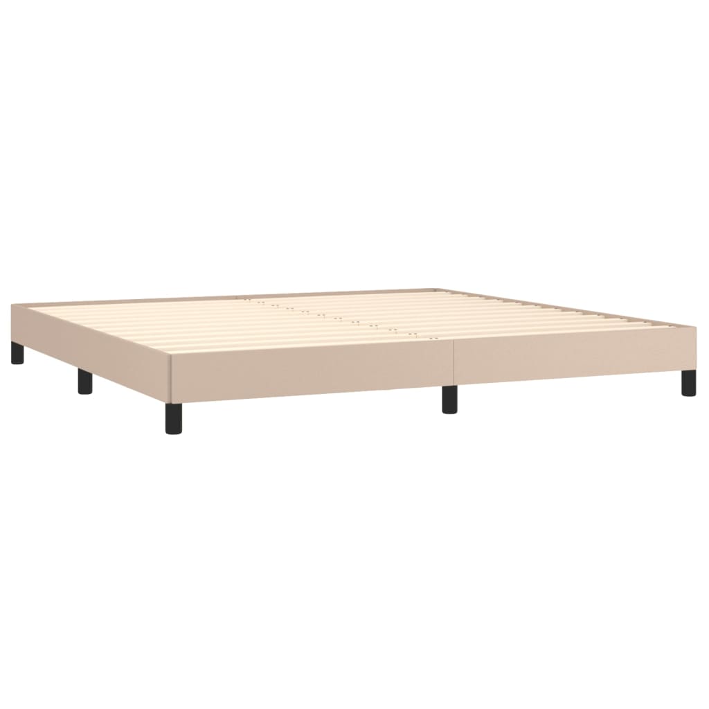 Krevet box spring s madracem cappuccino 200x200cm umjetna koža