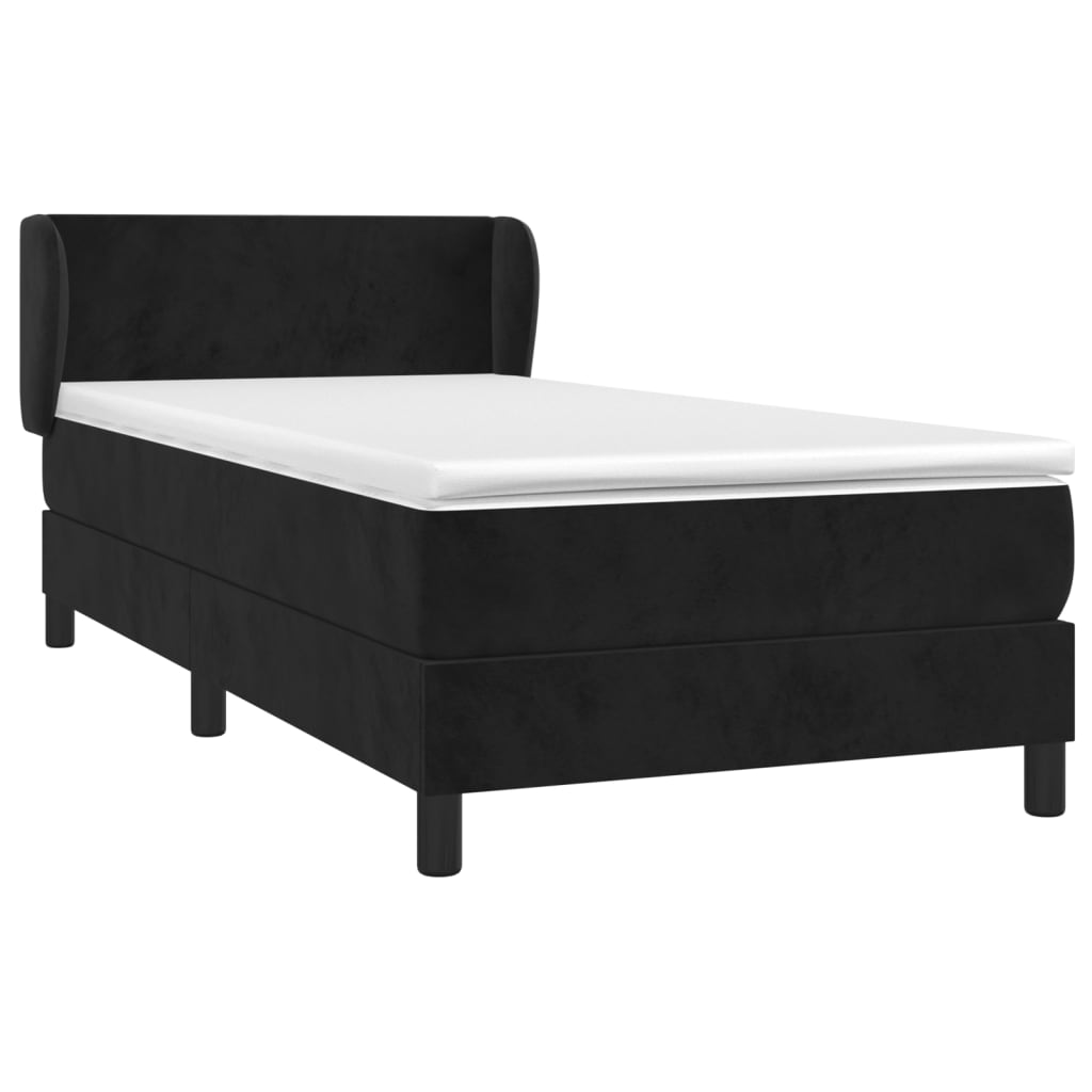 Box spring krevet s madracem crni 90x190 cm baršunasti