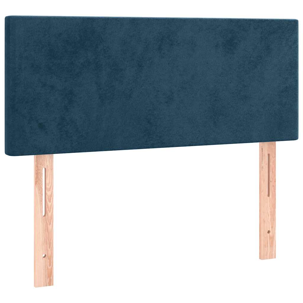 Box spring krevet s madracem tamnoplavi 90x190 cm baršunasti