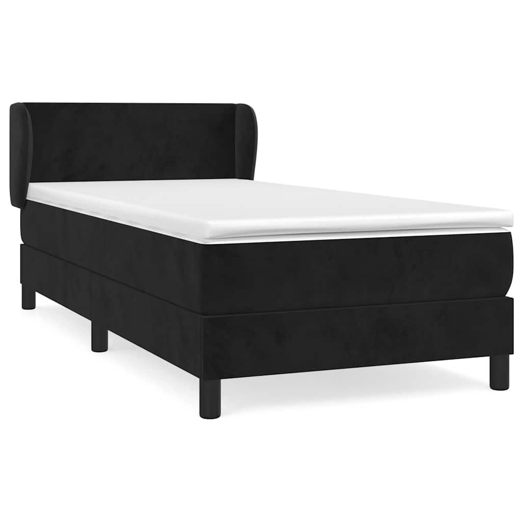 Box spring krevet s madracem crni 90x200 cm baršunasti