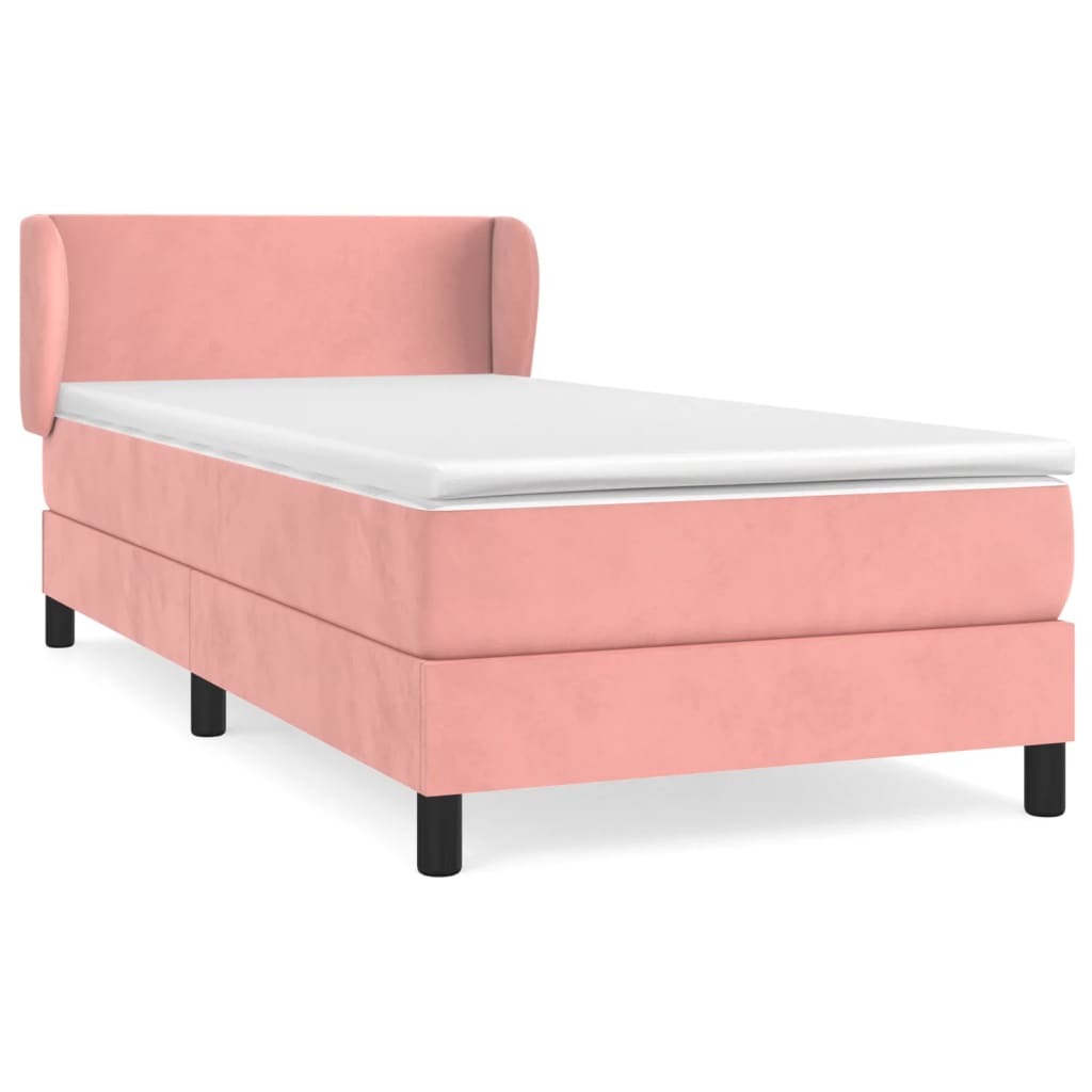 Box spring krevet s madracem ružičasti 100x200 cm baršunasti