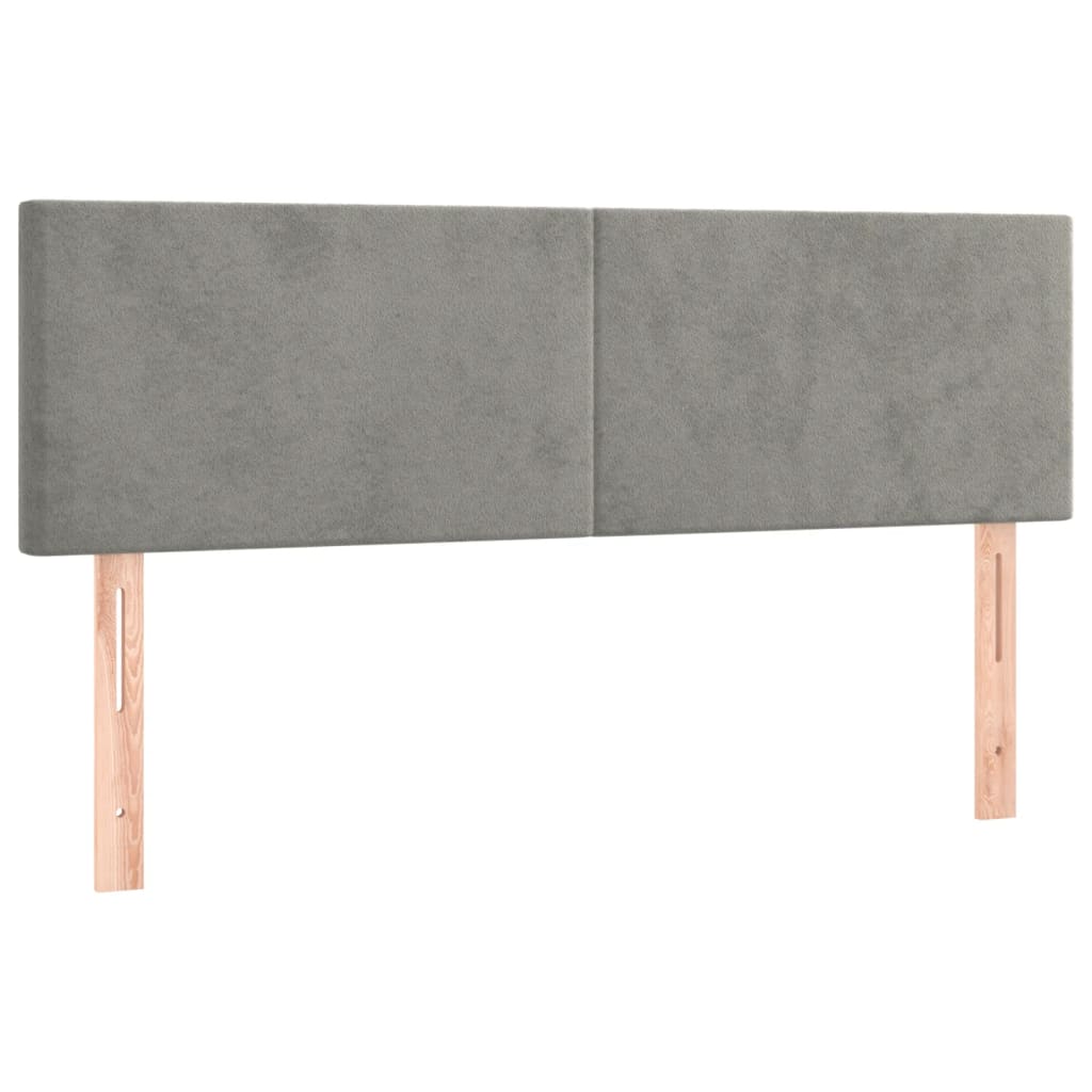 Krevet s oprugama i madracem svjetlosivi 140x190 cm baršunasti