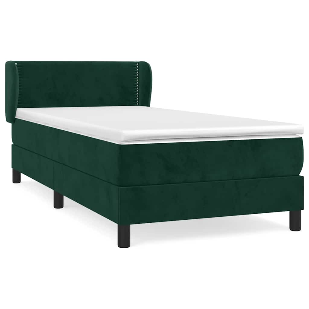 Box spring krevet s madracem tamnozeleni 80 x 200 cm baršunasti