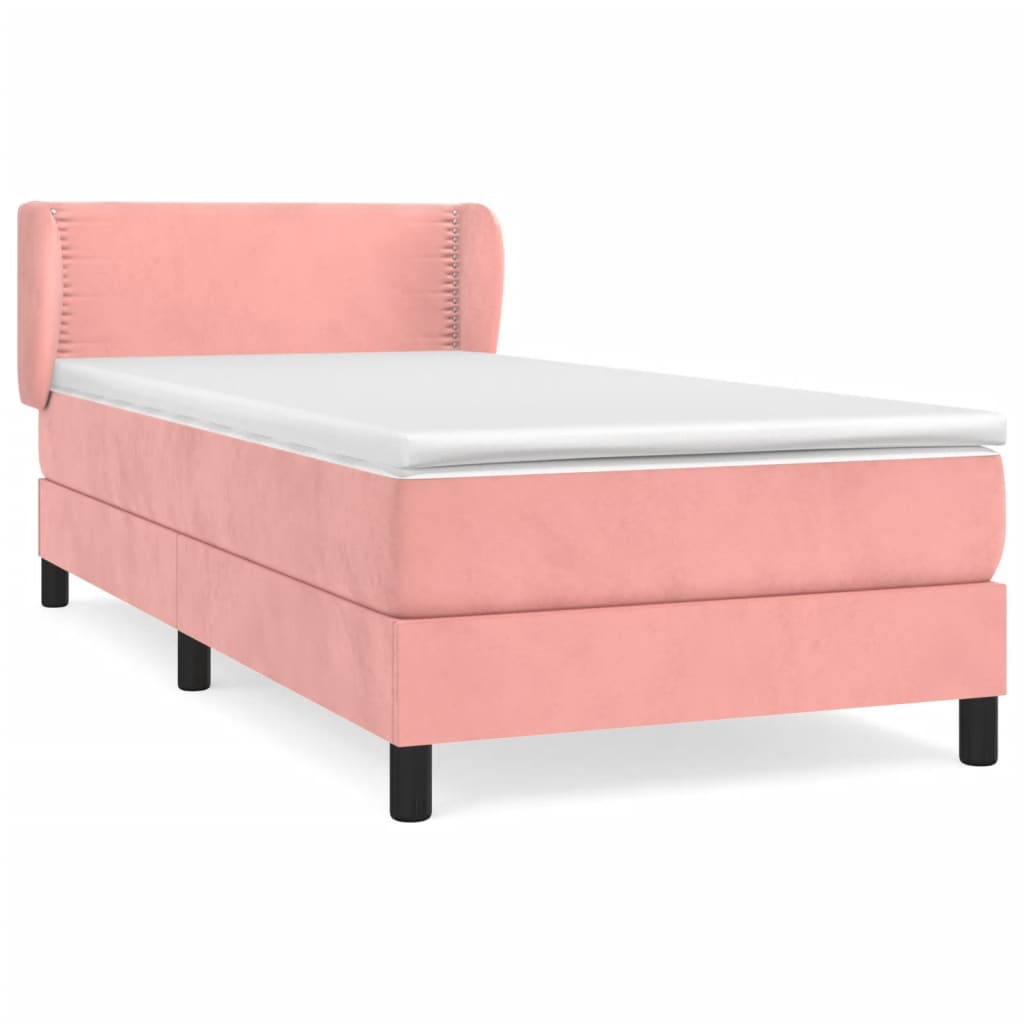 Box spring krevet s madracem ružičasti 100x200 cm baršunasti
