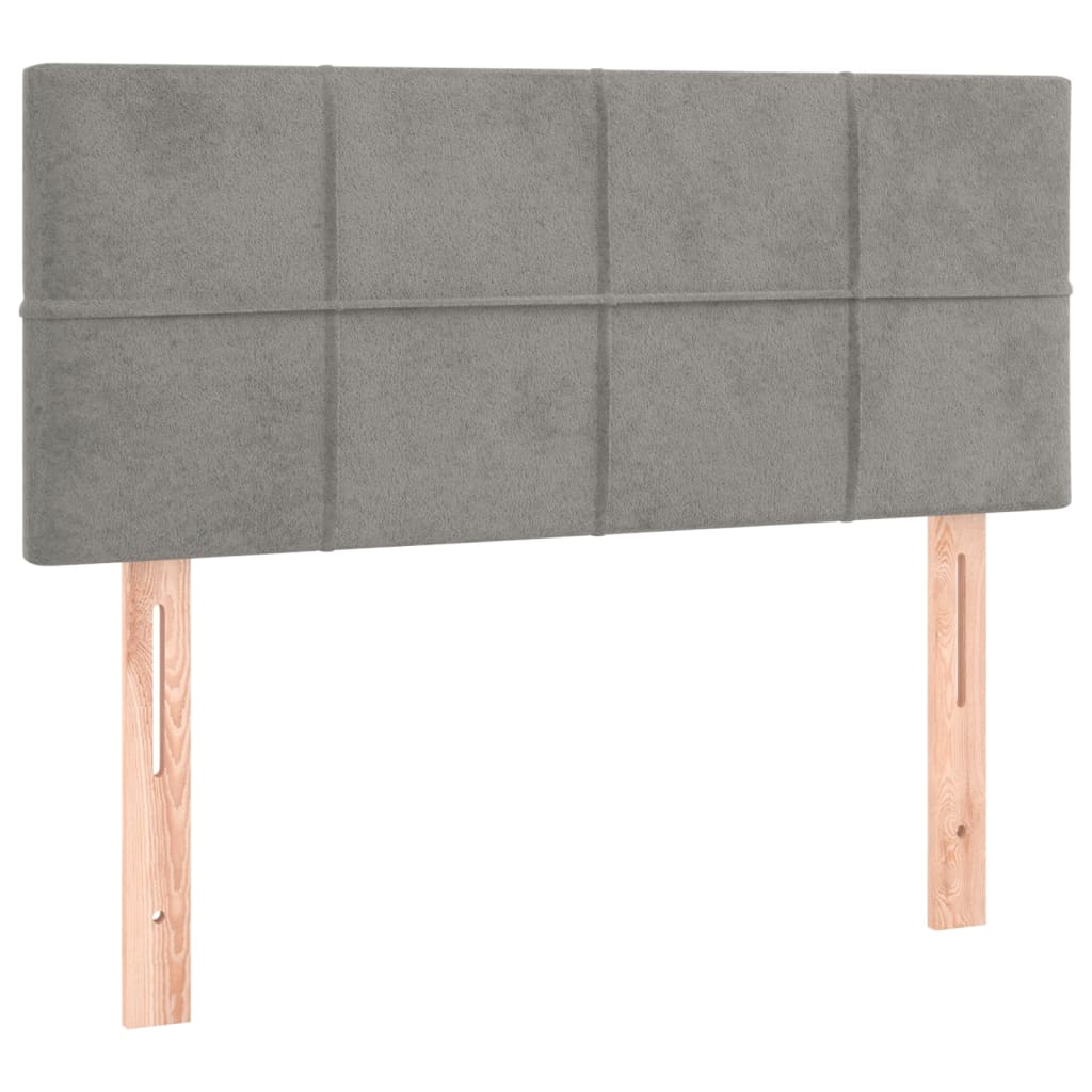 Box spring krevet s madracem svjetlosivi 100x200 cm baršunasti