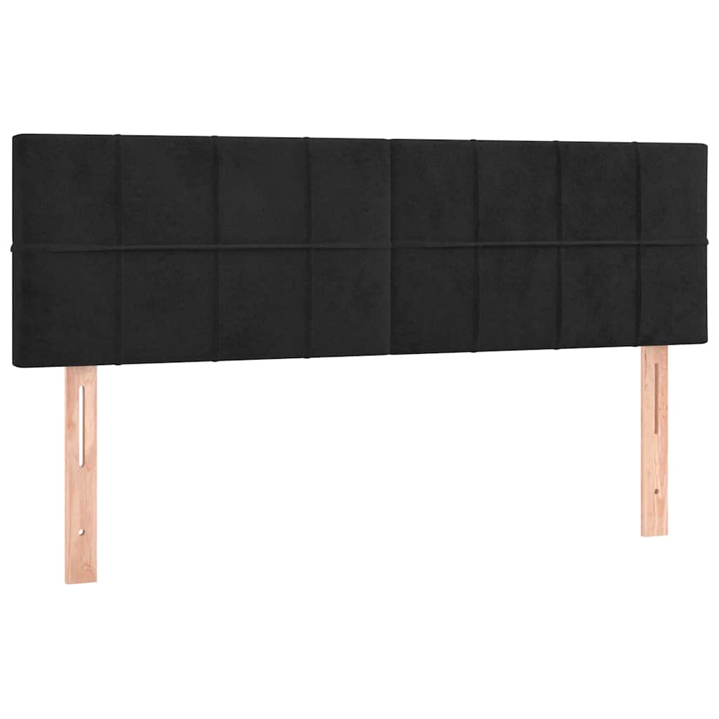 Krevet s oprugama i madracem crni 140x200 cm baršunasti