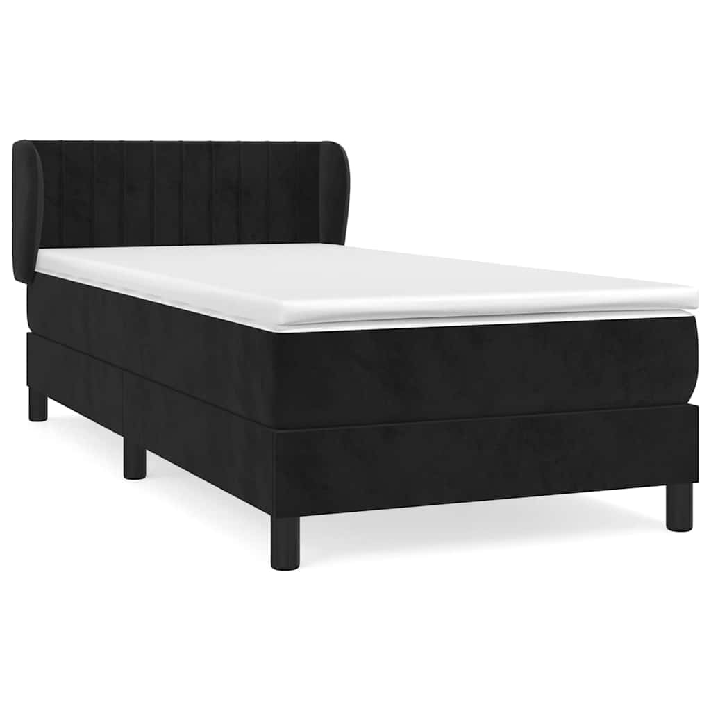 Box spring krevet s madracem crni 80 x 200 cm baršunasti