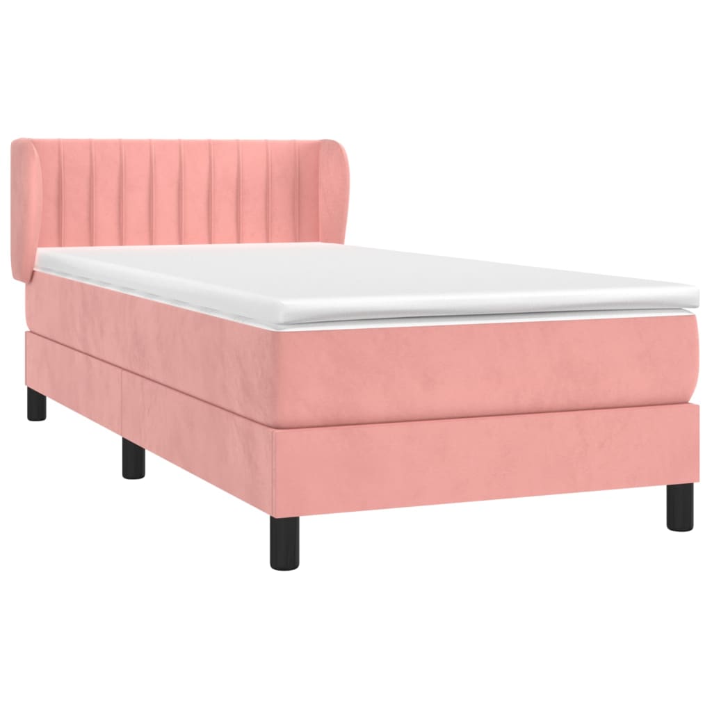 Box spring krevet s madracem ružičasti 80 x 200 cm baršunasti