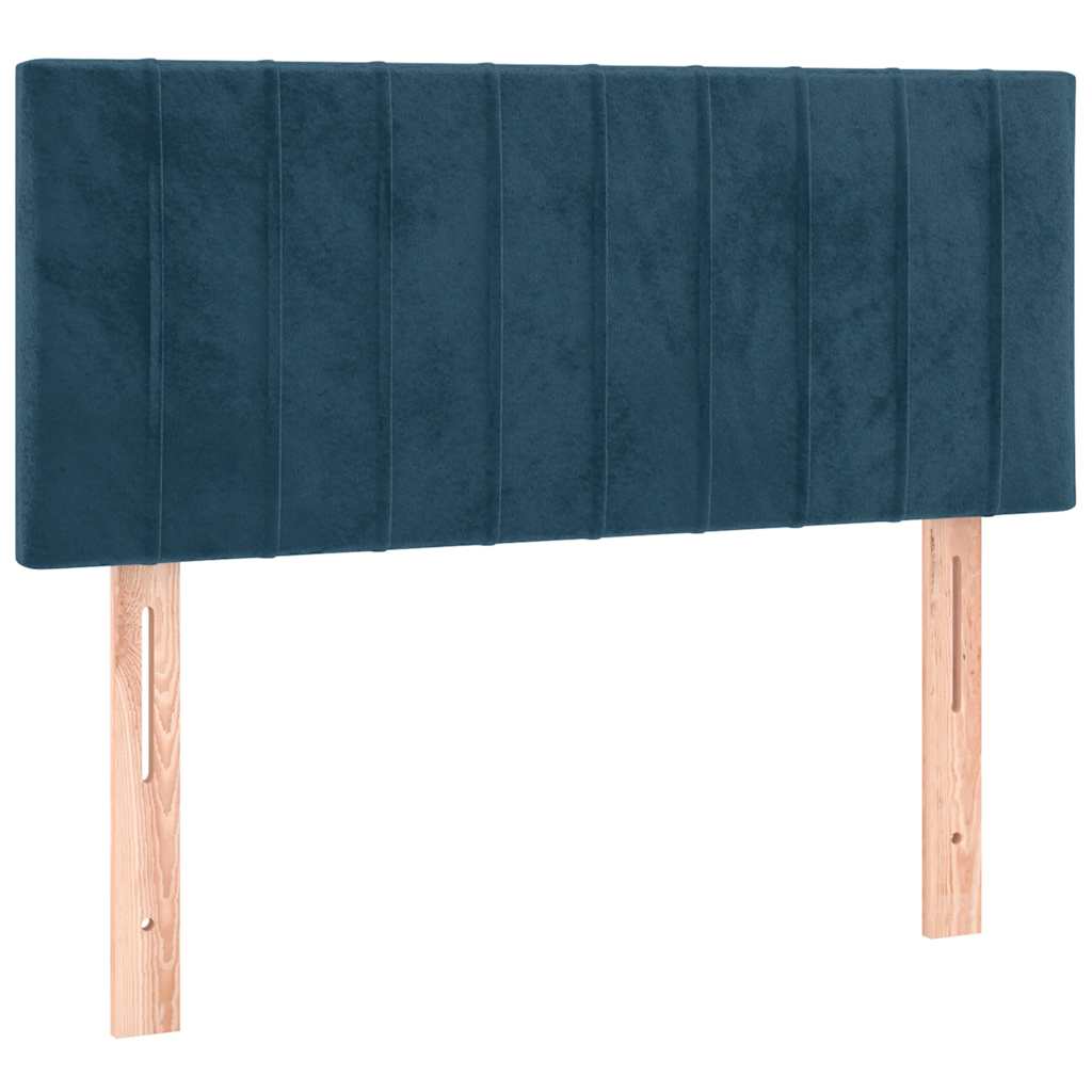 Box spring krevet s madracem tamnoplavi 90x200 cm baršunasti