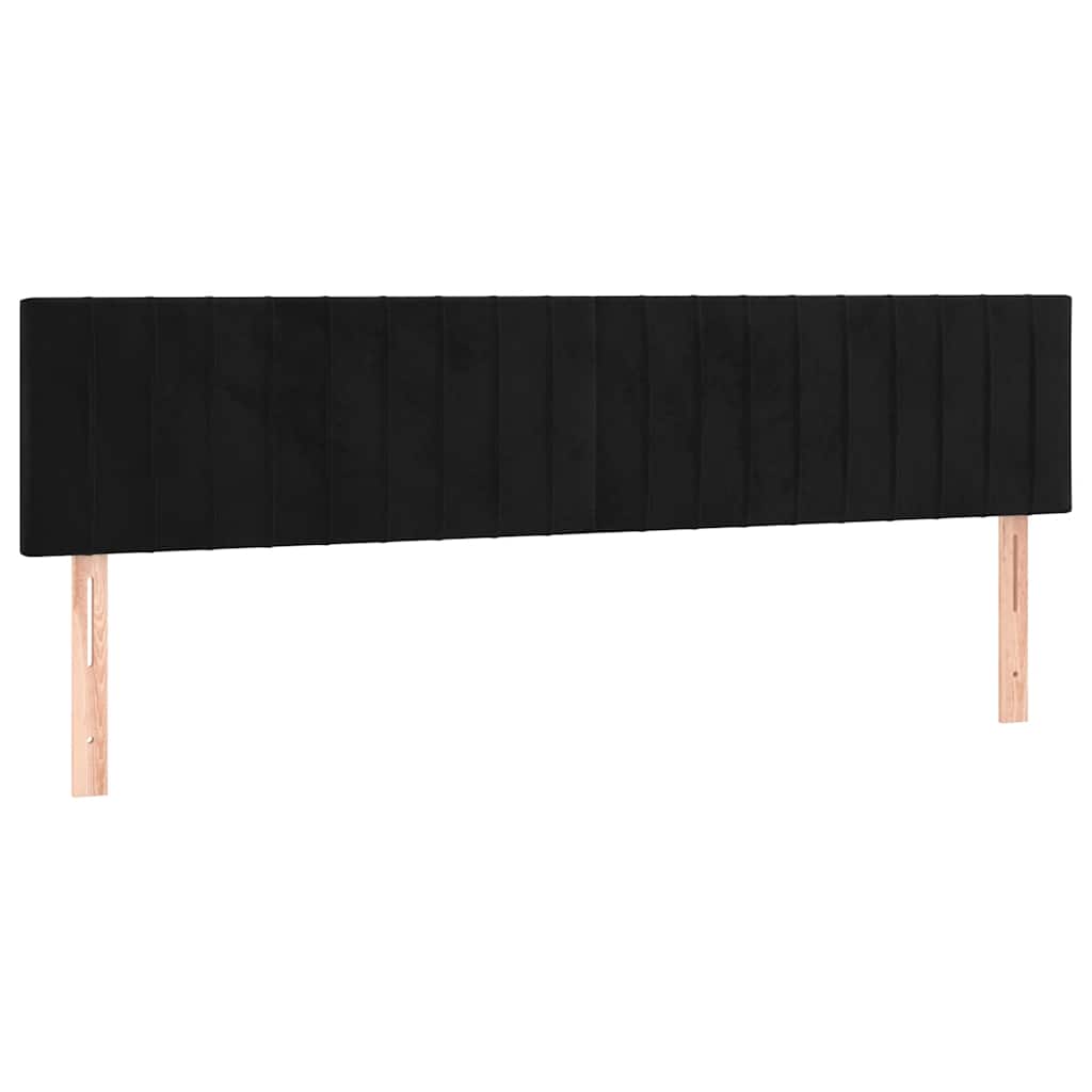 Krevet s oprugama i madracem crni 200x200 cm baršunasti