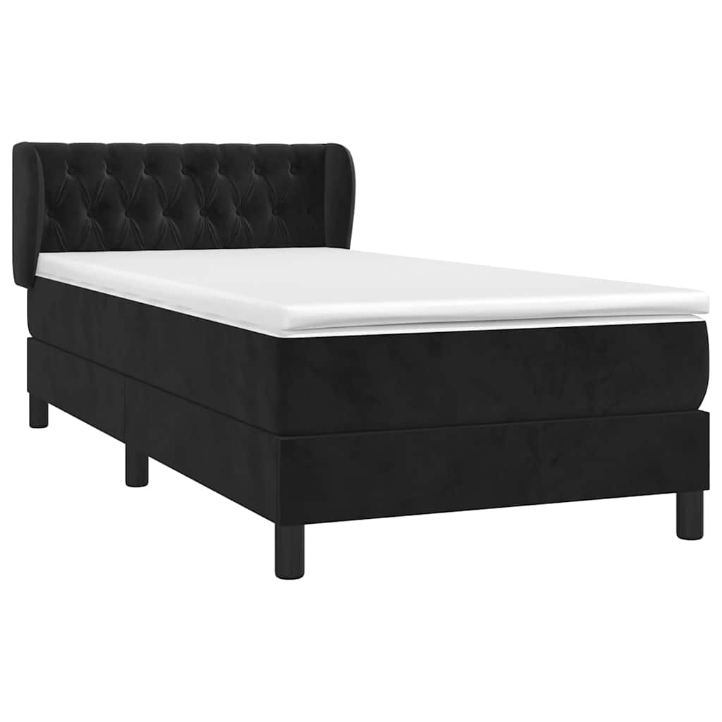 Box spring krevet s madracem crni 100x200 cm baršunasti