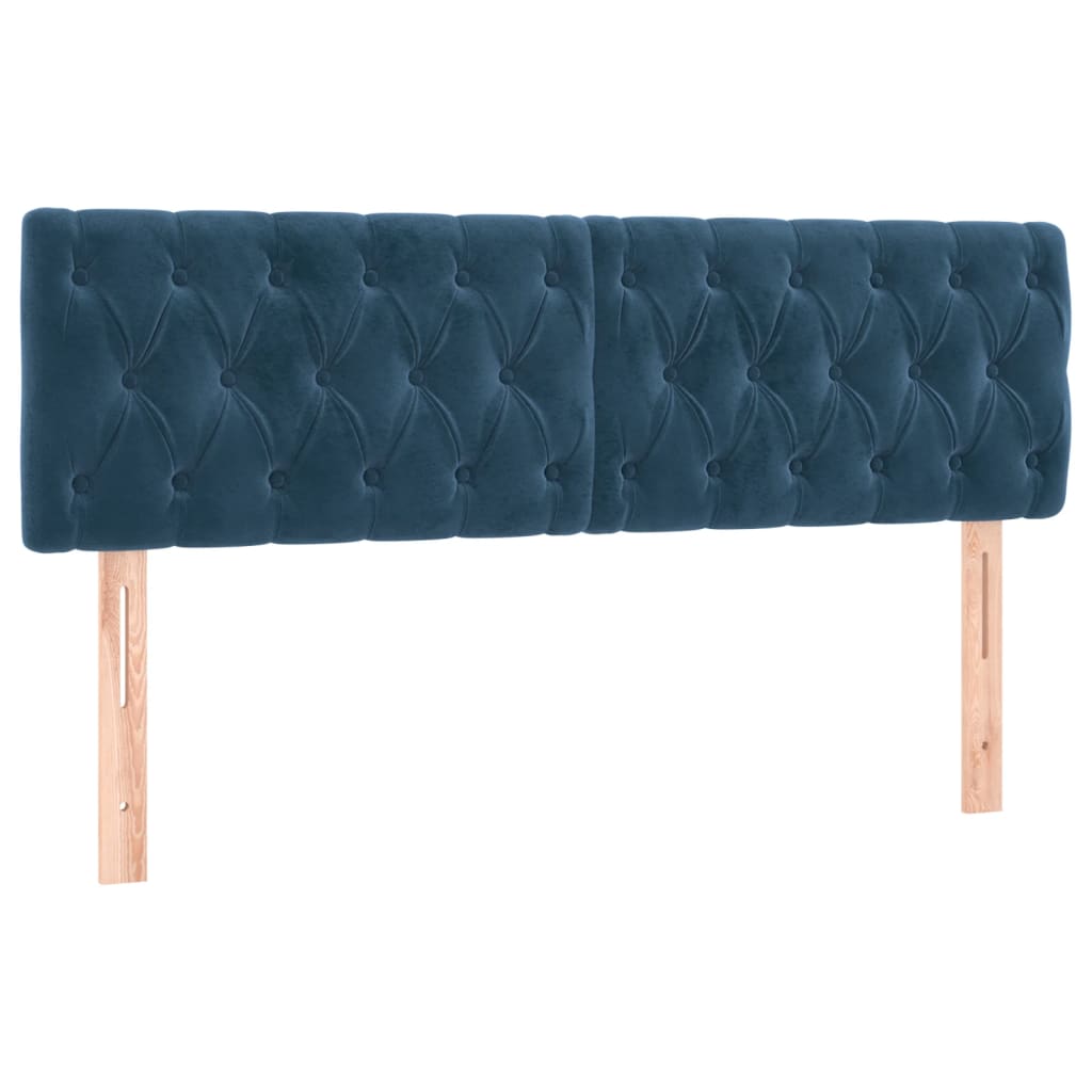 Krevet s oprugama i madracem tamnoplavi 140x190 cm baršunasti