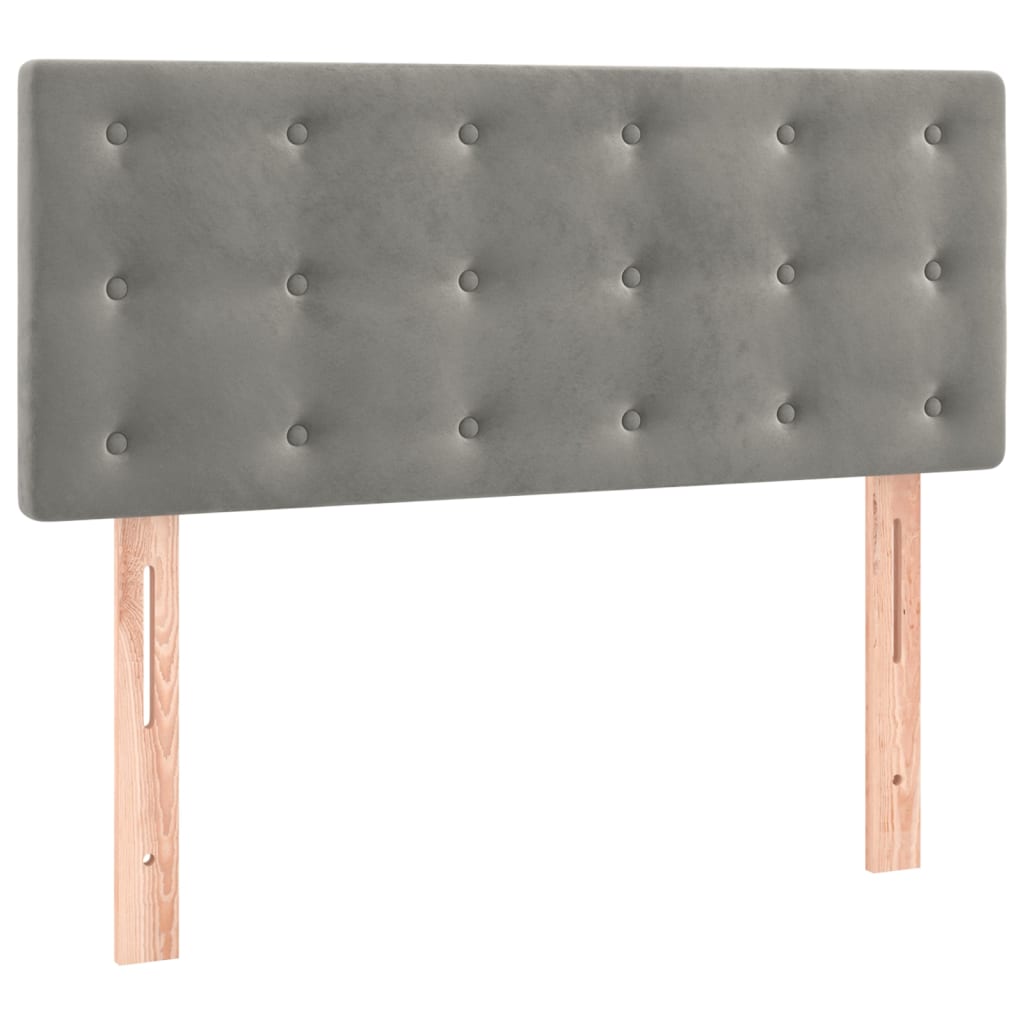 Box spring krevet s madracem svjetlosivi 100x200 cm baršunasti