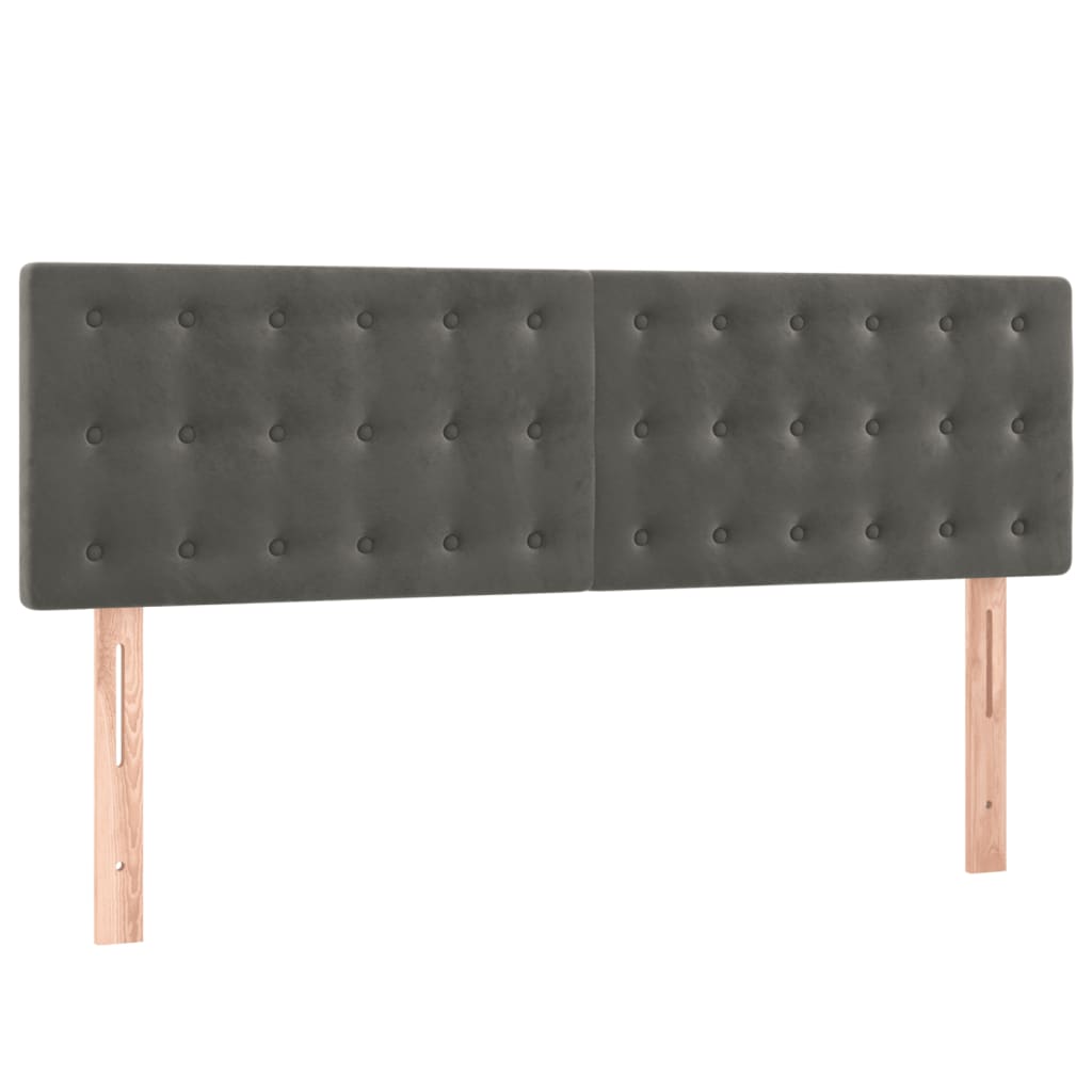 Krevet s oprugama i madracem tamnosivi 140x190 cm baršunasti