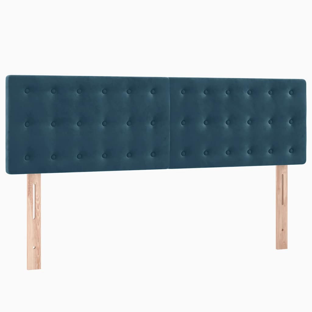 Krevet s oprugama i madracem tamnoplavi 140x190 cm baršunasti