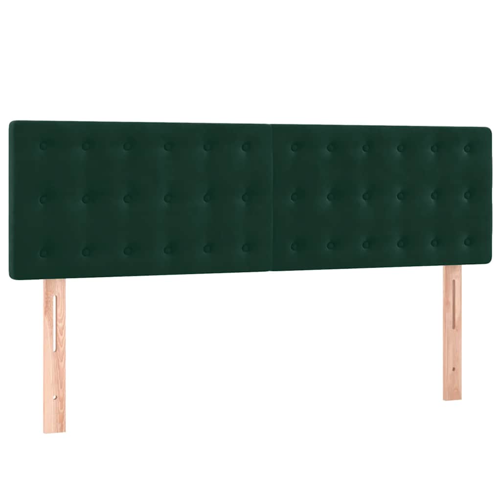 Krevet s oprugama i madracem tamnozeleni 140x200 cm baršunasti