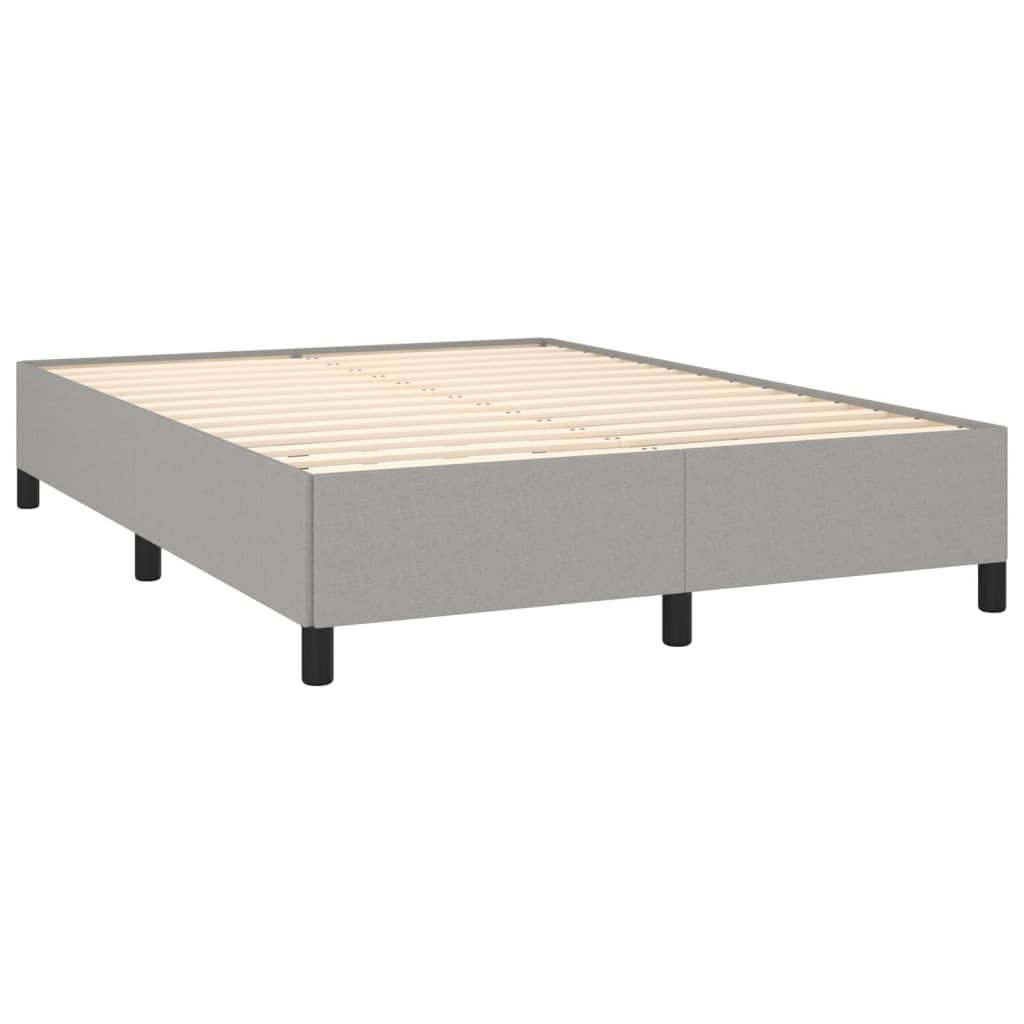 Krevet s oprugama i madracem svjetlosivi 140x190 cm od tkanine