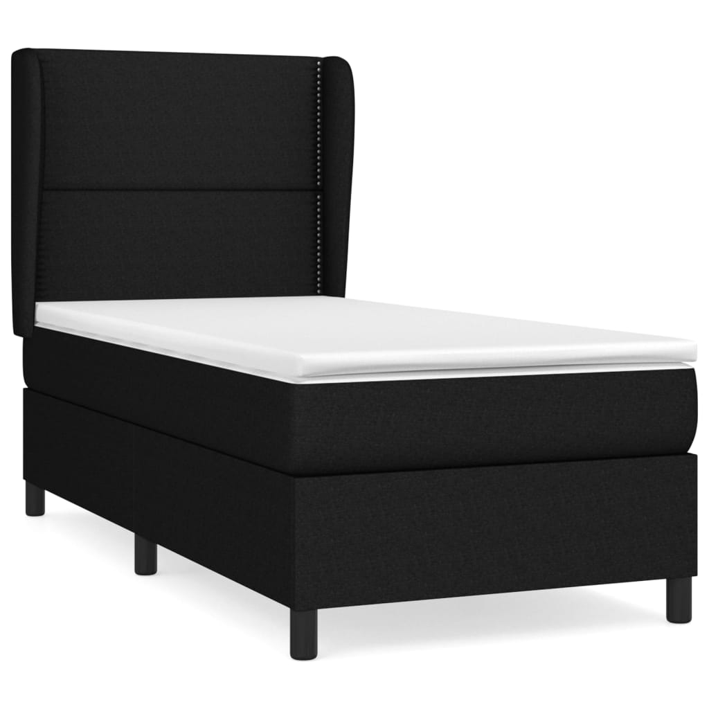 Box spring krevet s madracem crni 80 x 200 cm od tkanine