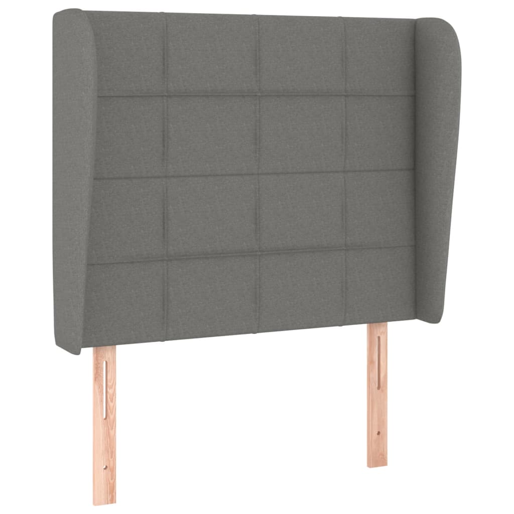 Krevet s oprugama i madracem tamnosivi 100 x 200 cm od tkanine