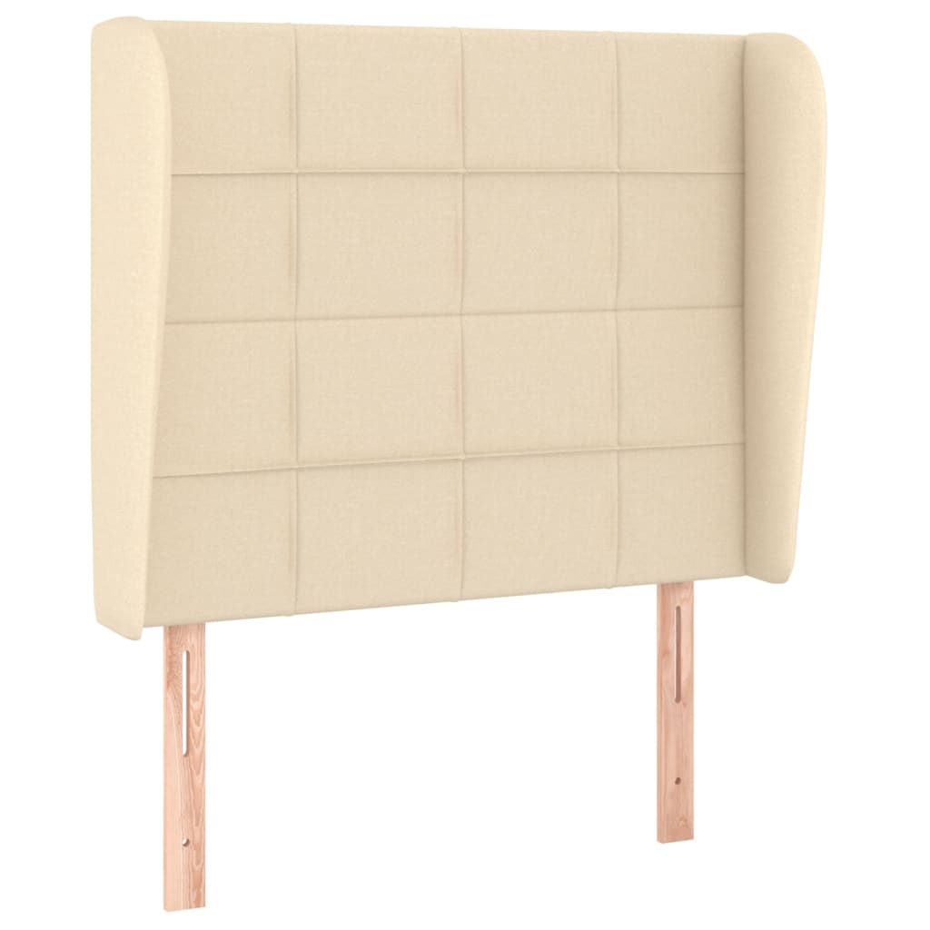 Krevet s oprugama i madracem krem 100 x 200 cm od tkanine