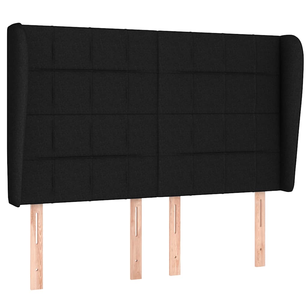 Krevet s oprugama i madracem crni 140x200 cm od tkanine