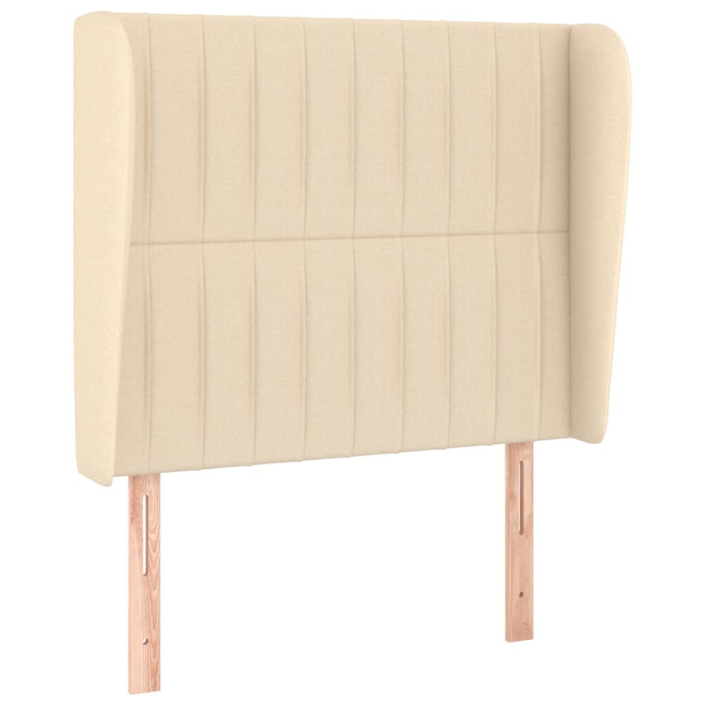 Krevet s oprugama i madracem krem 90 x 190 cm od tkanine