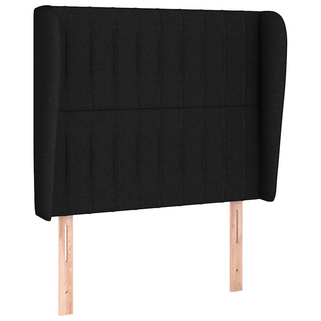 Krevet s oprugama i madracem crni 100 x 200 cm od tkanine