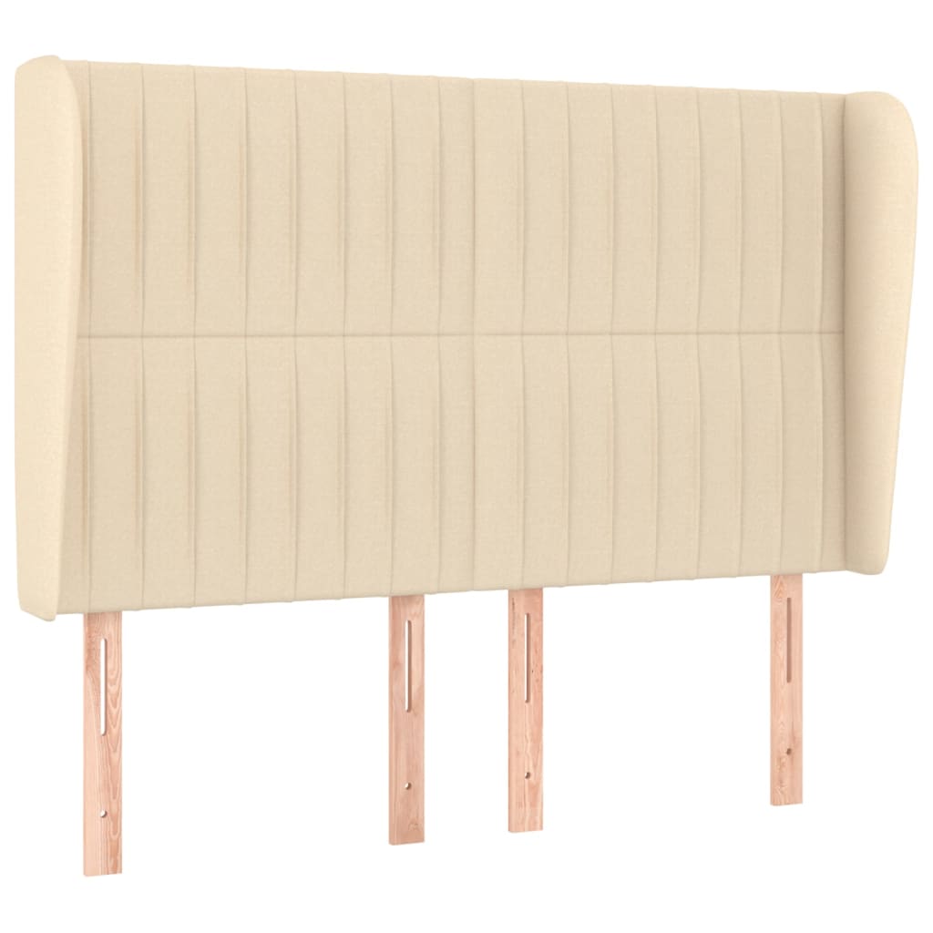 Krevet s oprugama i madracem krem 140x200 cm od tkanine