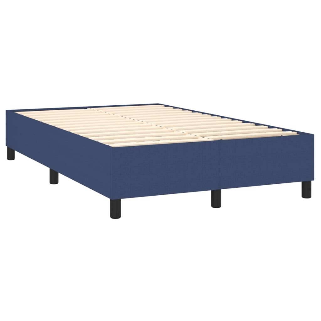 Krevet s oprugama i madracem plavi 140 x 190 cm od tkanine