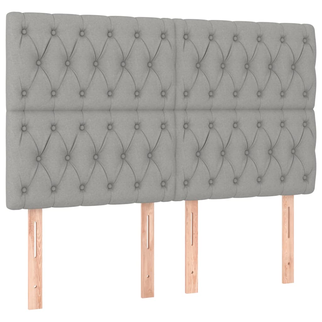 Krevet box spring s madracem svjetlosivi 140x200 cm od tkanine