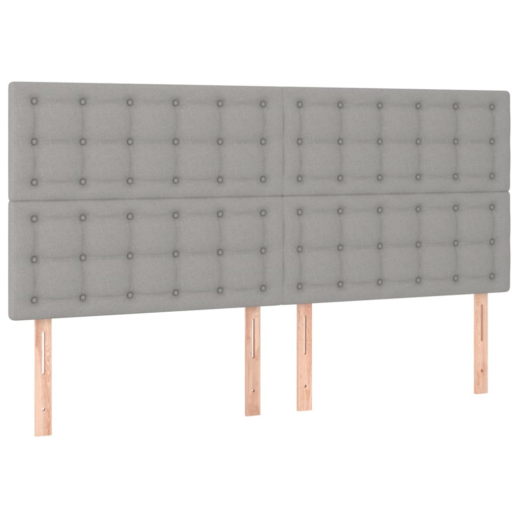 Krevet s oprugama i madracem svjetlosivi 200 x 200cm od tkanine