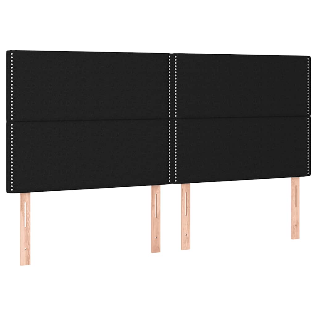 Krevet s oprugama i madracem crni 180x200 cm od tkanine