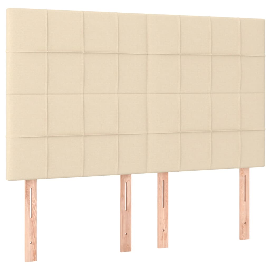 Krevet s oprugama i madracem krem 140 x 190 cm od tkanine